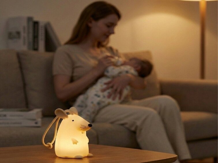 Silikon-Nachtlicht Maus mit Fernbedienung