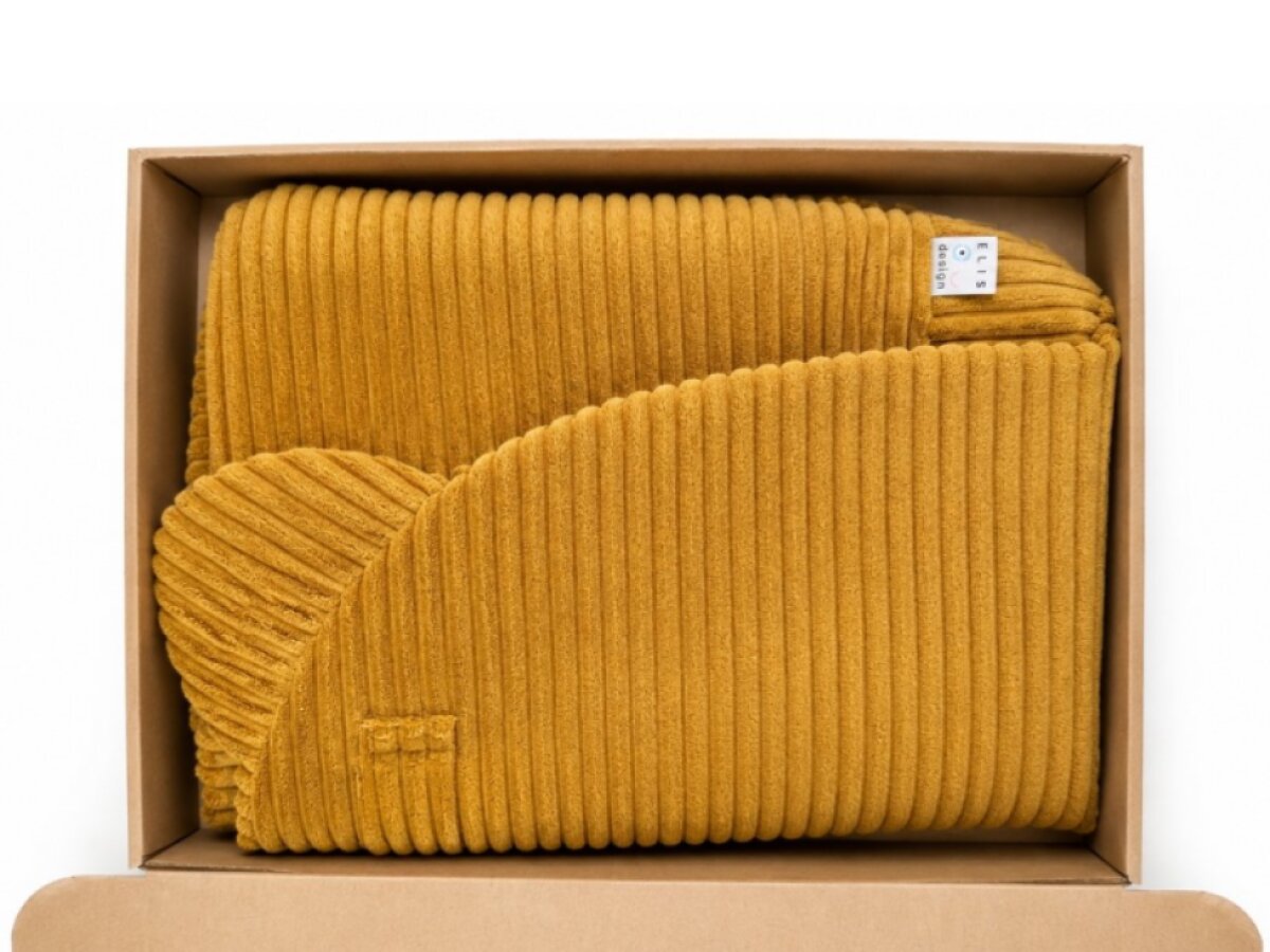 Cordbezug für Kindersessel mit Öhrchen - senfgelb