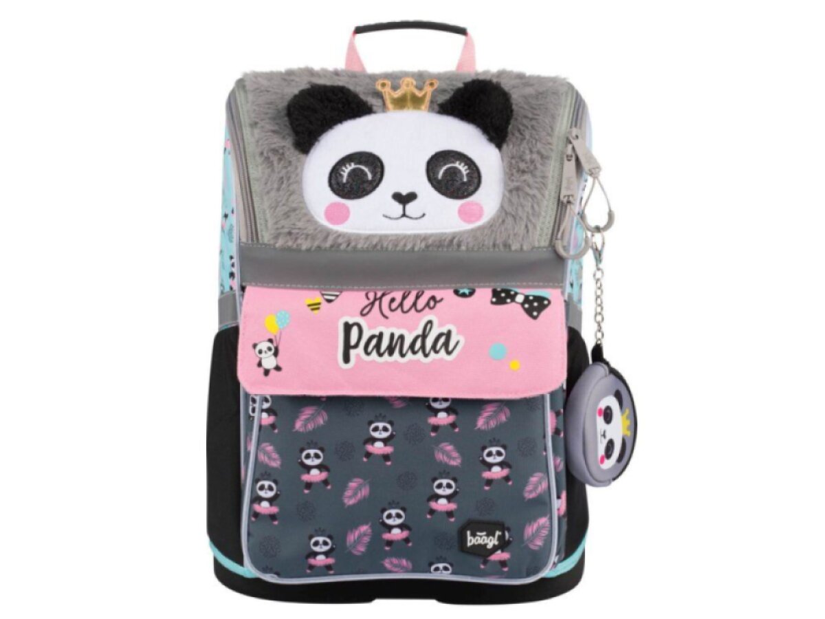 BAAGL 3 SET Zippy Panda: Schulranzen, Federmäppchen, Turnbeutel