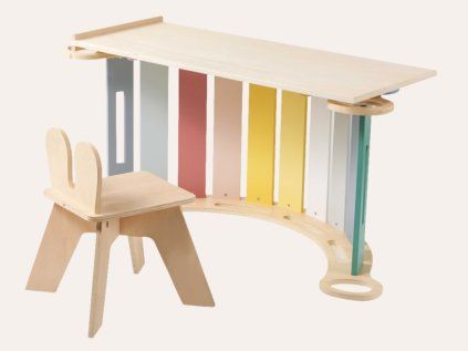 Dřevěná montessori houpačka 100 cm 6v1 max s prknem a židlí - set pastel