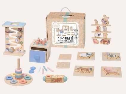 Montessori-Lernbox für Kinder von 13 bis 18 Monaten mit Lernspielzeug