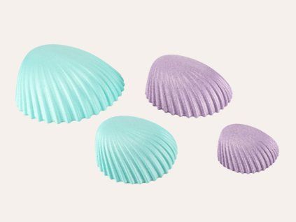 Balanciersteine in Muschelform 4er-Set in Pastellfarben