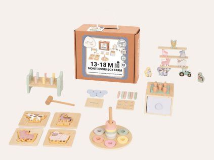 Sada montessori hraček pro děti od 1 roku (13–⁠18 měsíců) Farma - edukativní box
