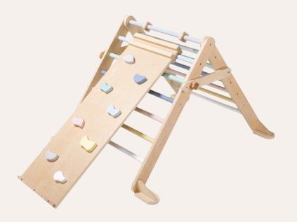 Rostoucí pastelový set - montessori Piklerové trojúhelník s prknem 2v1