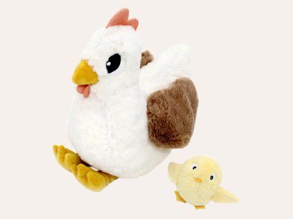 Plüsch Pioupiou weiße Henne - Mama und Baby