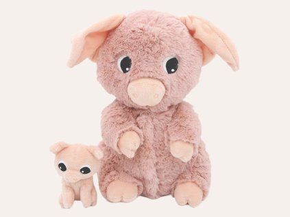 Kuscheltier Schweinchen Barbekiou rosa - Mama mit Baby