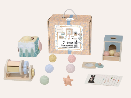 Montessori-Lernbox für Babys von 7 bis 12 Monaten mit Lernspielzeug