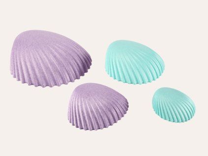 Balanciersteine in Muschelform 4er-Set in Pastellfarben