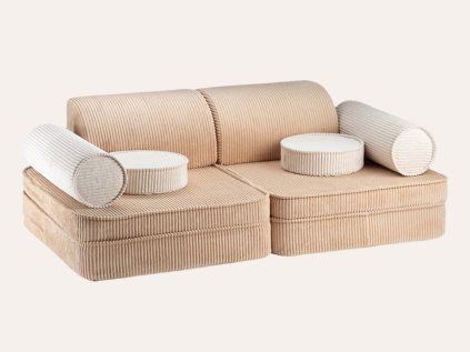 Kindersofa 4in1 hellbraun - Kord