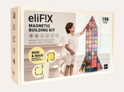 EliFix Magnetbaukasten Pastell mit 198 Teilen und Verbindungsbausteinen