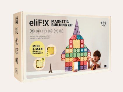 EliFix Magnetbaukasten Fresh Blätter mit 162 Teilen und Verbindungsbausteinen