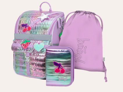 Baagl Schulranzen-Set Zippy Lavender | Set 3 Teilig, Schulranzen, Turnbeutel & Mäppchen