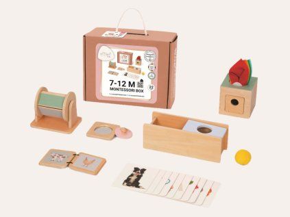 Sada montessori hraček pro miminka 7–⁠12 měsíců - edukativní box pro děti