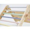 Pastelové příčky - Montessori Piklerové trojúhelník 3v1 s activity boardem a prknem 2v1 - pastel