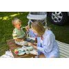 MoMi AMI - Kindergeschirr Set Silikon | Essensset für Kinder – Holz - BPA-frei - grau