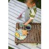 MoMi AMI - Kindergeschirr Set Silikon | Essensset für Kinder – Holz - BPA-frei - grau