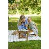MoMi AMI - Kindergeschirr Set Silikon | Essensset für Kinder – Holz - BPA-frei - grau