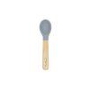 MoMi AMI - Kindergeschirr Set Silikon | Essensset für Kinder – Holz - BPA-frei - grau