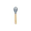 MoMi AMI - Kindergeschirr Set Silikon | Essensset für Kinder – Holz - BPA-frei - grau
