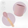 Momi AMI - Kindergeschirr Set Silikon | Essensset für Kinder – Holz - BPA-frei - Rosa