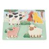 Dotykové dřevěné vkládací puzzle pro děti - Farma