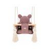 Gemütliche Babyschaukel Bärchen in Rosa mit Rückenlehne