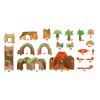 Spielmatte Dinosaurierwelt mit Schienen und batteriebetriebener Lokomotive