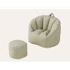 Kindersessel Muschel mit Fußhocker – Beige