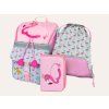 Baagl Schulranzen - Flamingo | Mädchen Set 3 Teilig, Schulranzen , Turnbeutel und Mäppchen